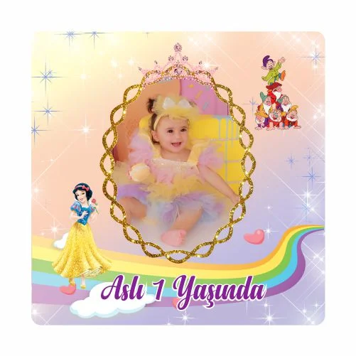 Pamuk Prenses Temalı Doğum Günü Magneti